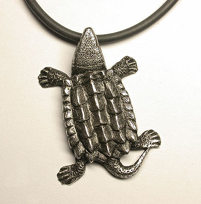 Geierschildkrte als Anhnger in Silber - Alligator Snapping Turtle as pendant in silver