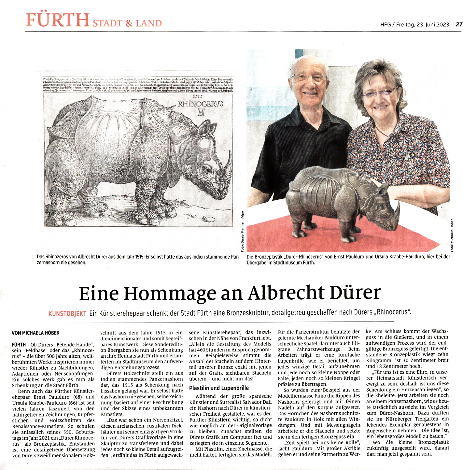 Nürnberger Nachrichten Dürer Rhinocerus