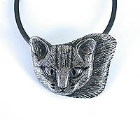 Cat as pendant in silver