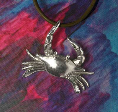Schwimmkrabbe als Anhnger in Silber, Unikat - Swim Crab as pendant in silver, single edition piece