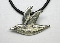 Gull as pendant in silver