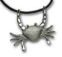 Swim Crab as pendant in silver