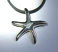 Starfish as pendant in silver